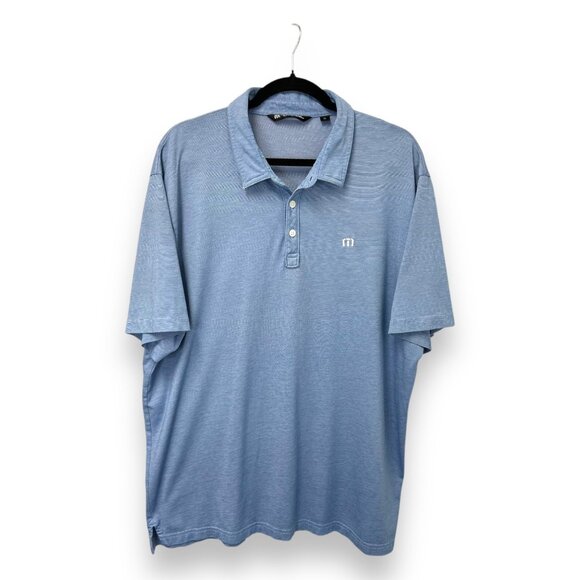 Travis Mathew Mens Active Golf Blue Stripe Short Sleeve Polo Shirt XXL - Picture 8 of 9